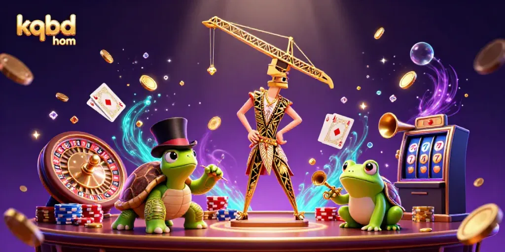 Experience dynamic plays at kqbd hom with vibrant casino-themed 3D illustration showcasing a lively speakeasy scene.