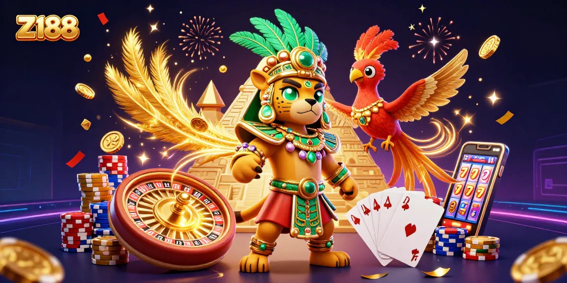 Z188 players experiencing exciting casino adventures with vibrant 3D elements in a thrilling online gambling environment.