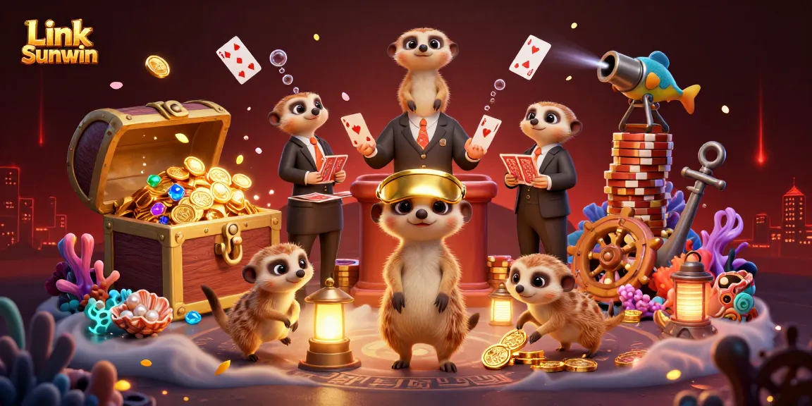 Experience thrilling gameplay with Link Sunwin at an elaborate meerkat casino adventure.