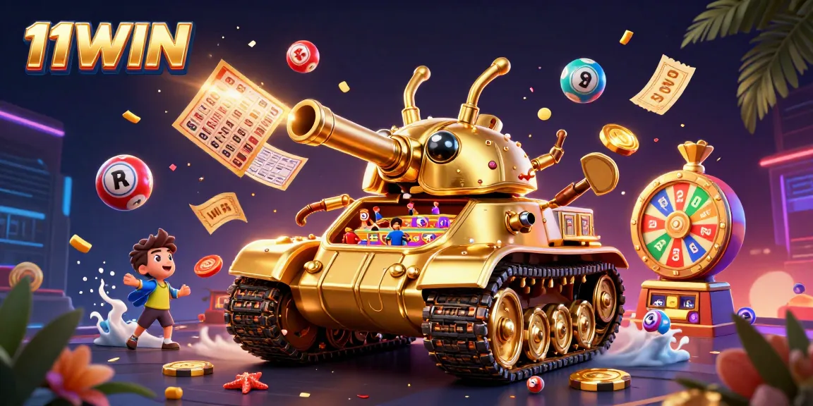 Experience the thrilling world of 11WIN with dynamic casino action and colorful lottery elements.