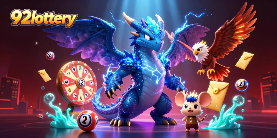 Experience thrilling wins with 92lottery; powerful characters celebrate a vibrant lottery scene.