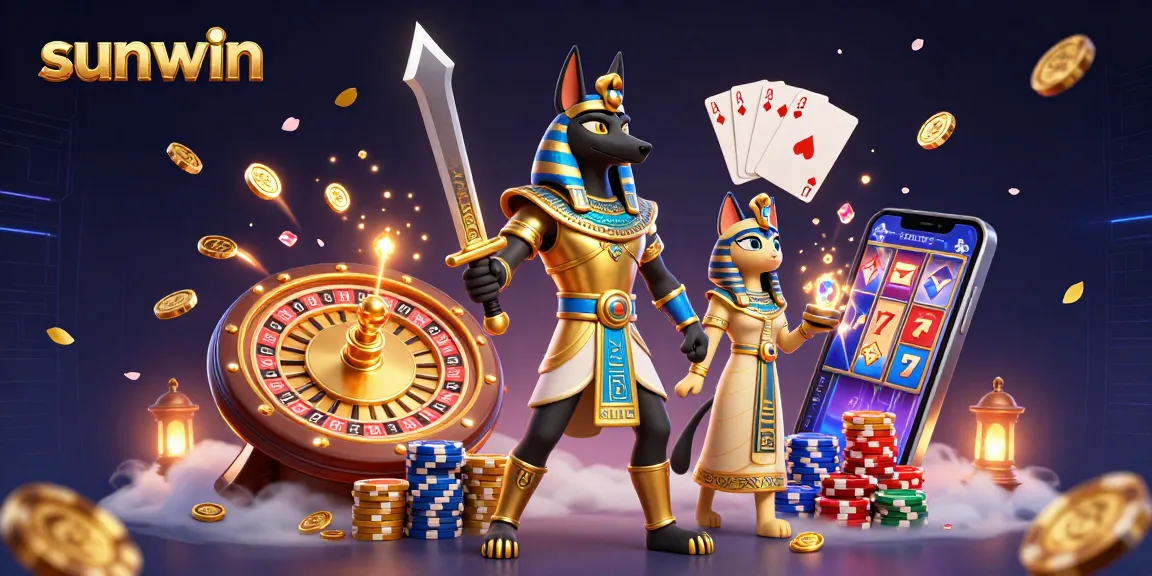 Engage in thrilling gameplay with sunwin's vibrant casino elements and characters.